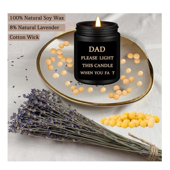 KYR Gifts for Dad Natural Soy Wax Lavender Scented Candle (7oz) - Picture 2 of 6